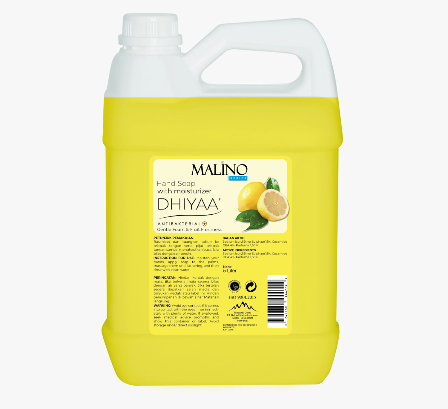 Malino Series Hand Soap (DHIYAA') Gen 5 Liter