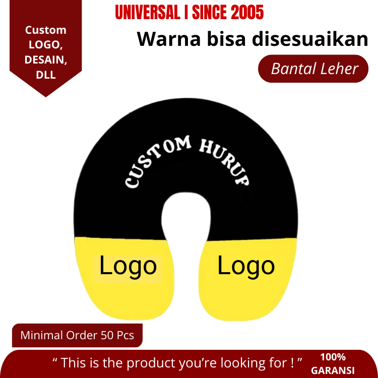 Bantal Leher Custom Nama Bantal Leher Travelling Branding Logo  Promosi Termurah Kualitas Tinggi Universal